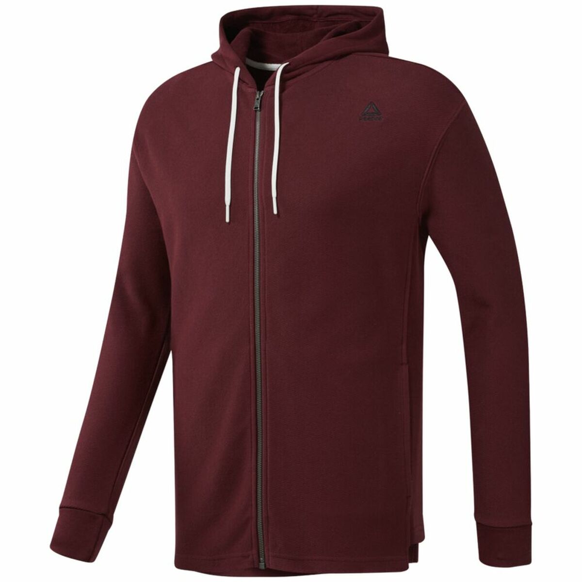 Mens Hoodie Reebok TE TWILL FZ HOODIE EC079 Maroon