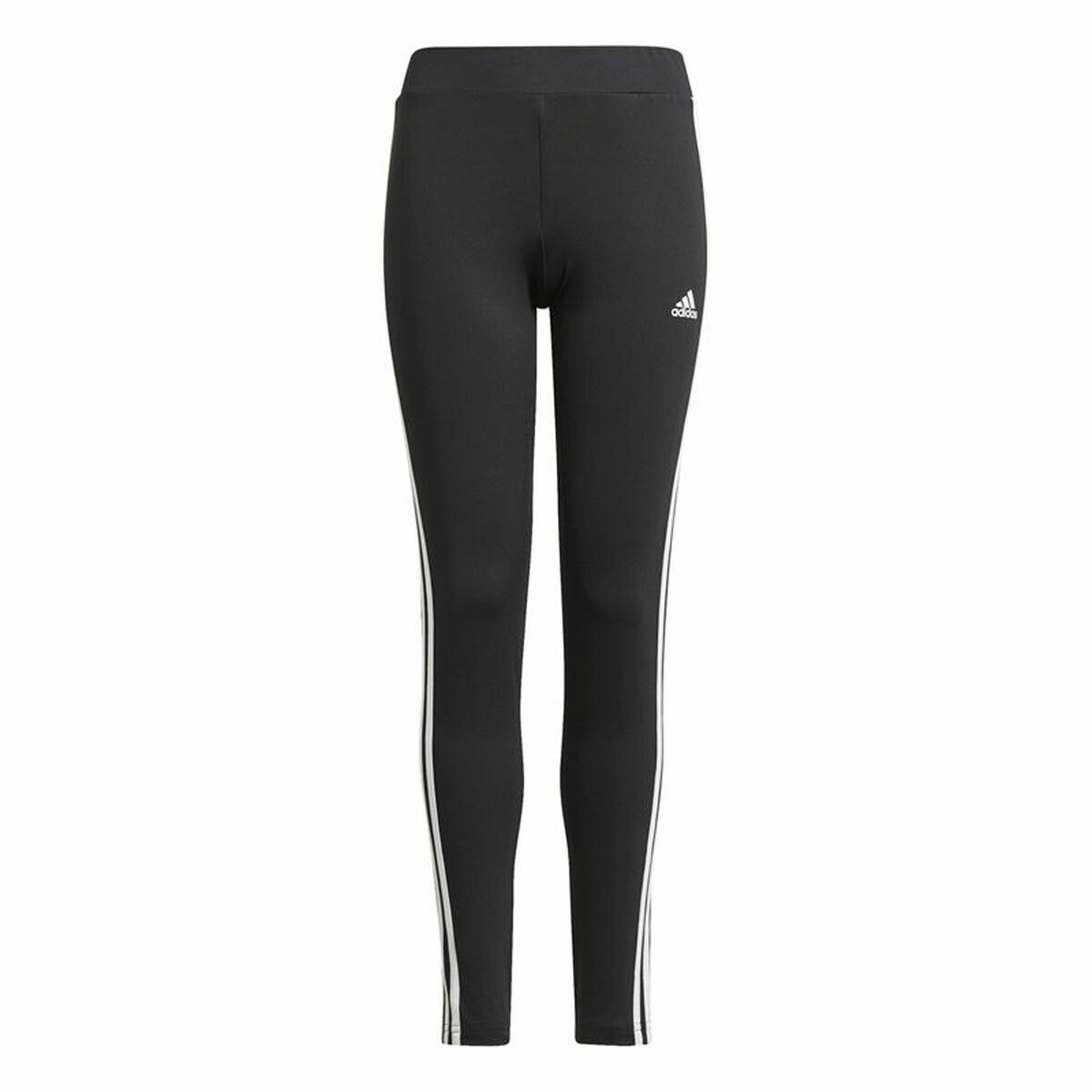 Sports Leggings for Children Adidas Design 2 Move 3 Stripes Black Sports Leggings for Children Adidas Design 2 Move 3 Stripes Black