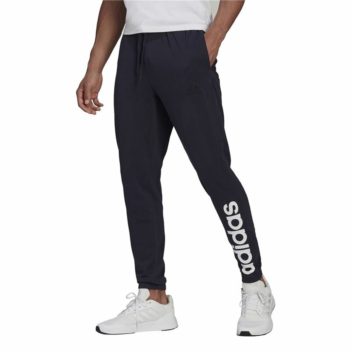 Adult’s Tracksuit Bottoms Adidas Essentials Single Jersey Tapered Blue Men