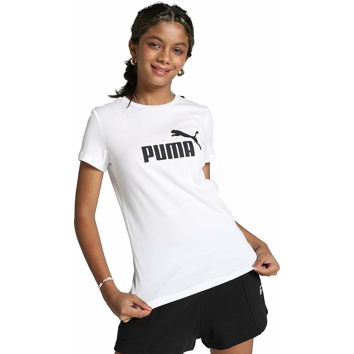 Child’s Short Sleeve T-Shirt Puma 587029 White Child’s Short Sleeve T-Shirt Puma 587029 White