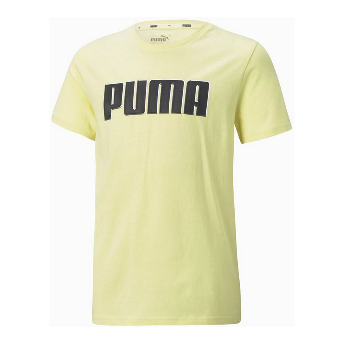 Child’s Short Sleeve T-Shirt Puma  Alpha Graphic Yellow