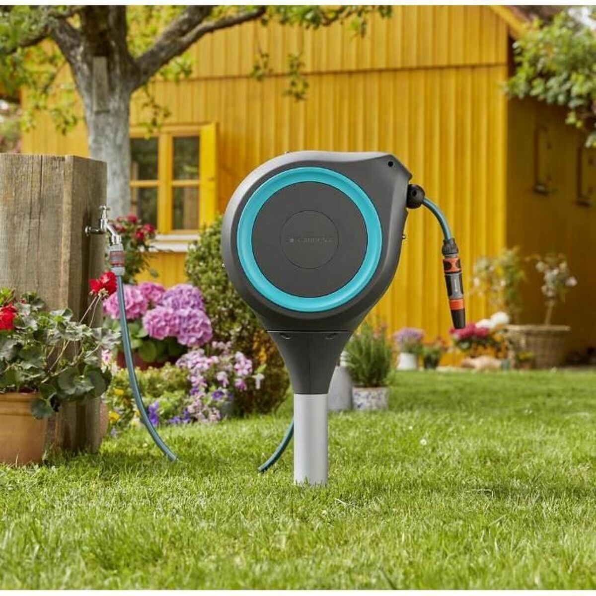 Hose reel Gardena RollUp M Automatic Floor Ã 11 mm 15 m