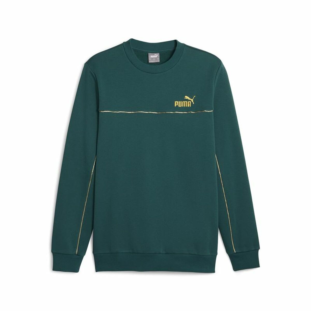 Men’s Sweatshirt without Hood Puma ESS+ Minimal Gold Cr Dark green Men’s Sweatshirt without Hood Puma ESS+ Minimal Gold Cr Dark green
