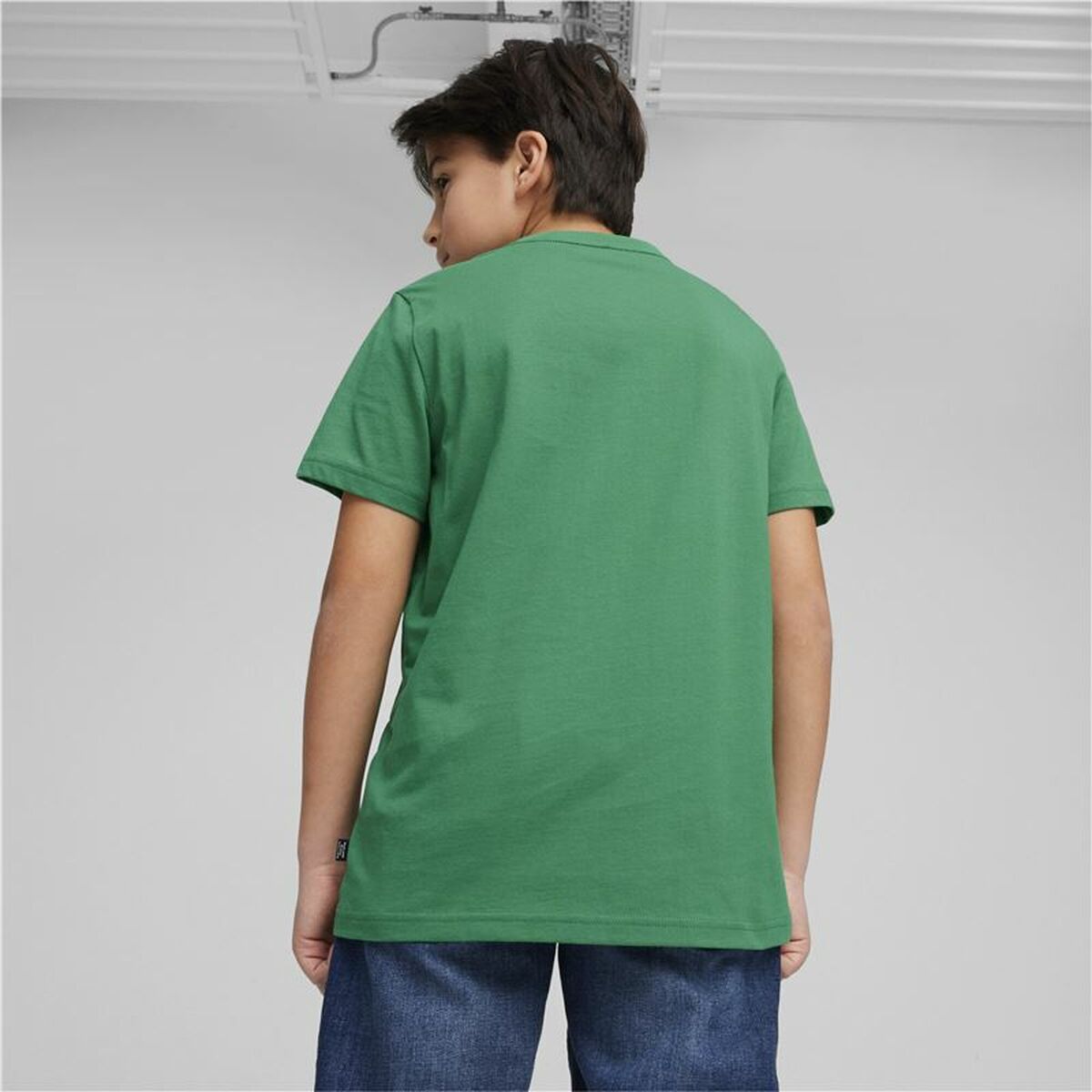 Child’s Short Sleeve T-Shirt Puma Essentials+ Olive