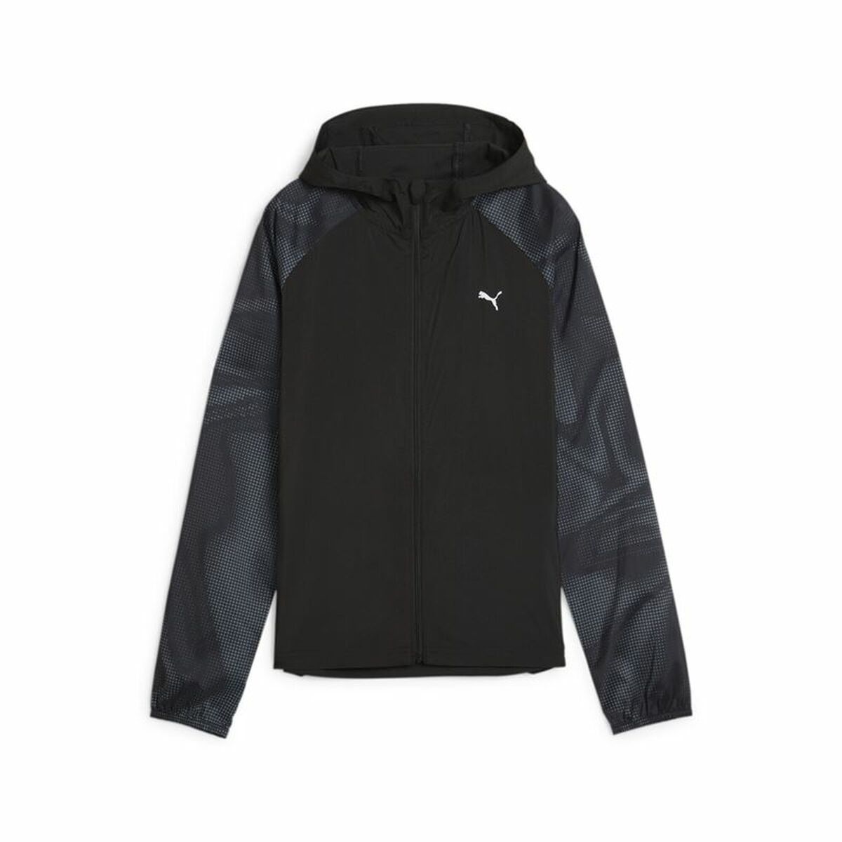 Women’s Sports Jacket Puma Run Favorite AOP OV Black Women’s Sports Jacket Puma Run Favorite AOP OV Black