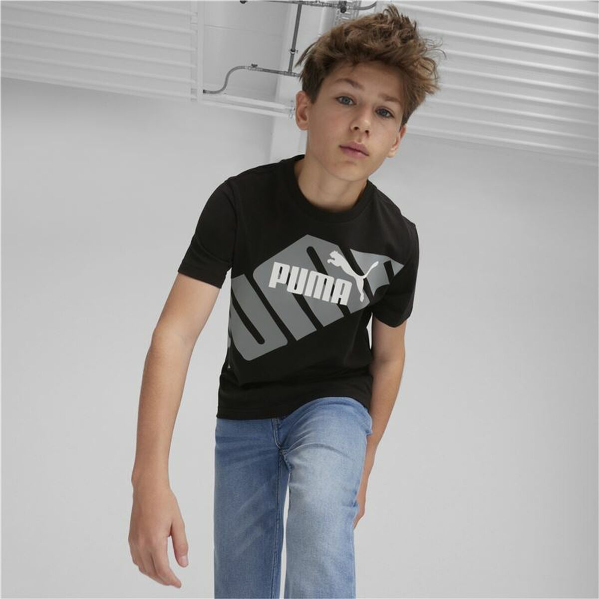 Child’s Short Sleeve T-Shirt Puma Power Graphic Black