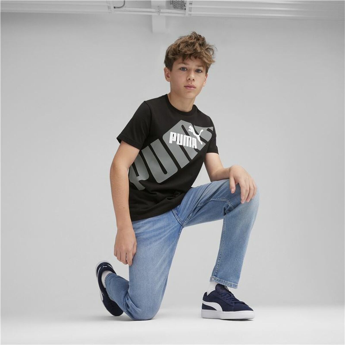 Child’s Short Sleeve T-Shirt Puma Power Graphic Black