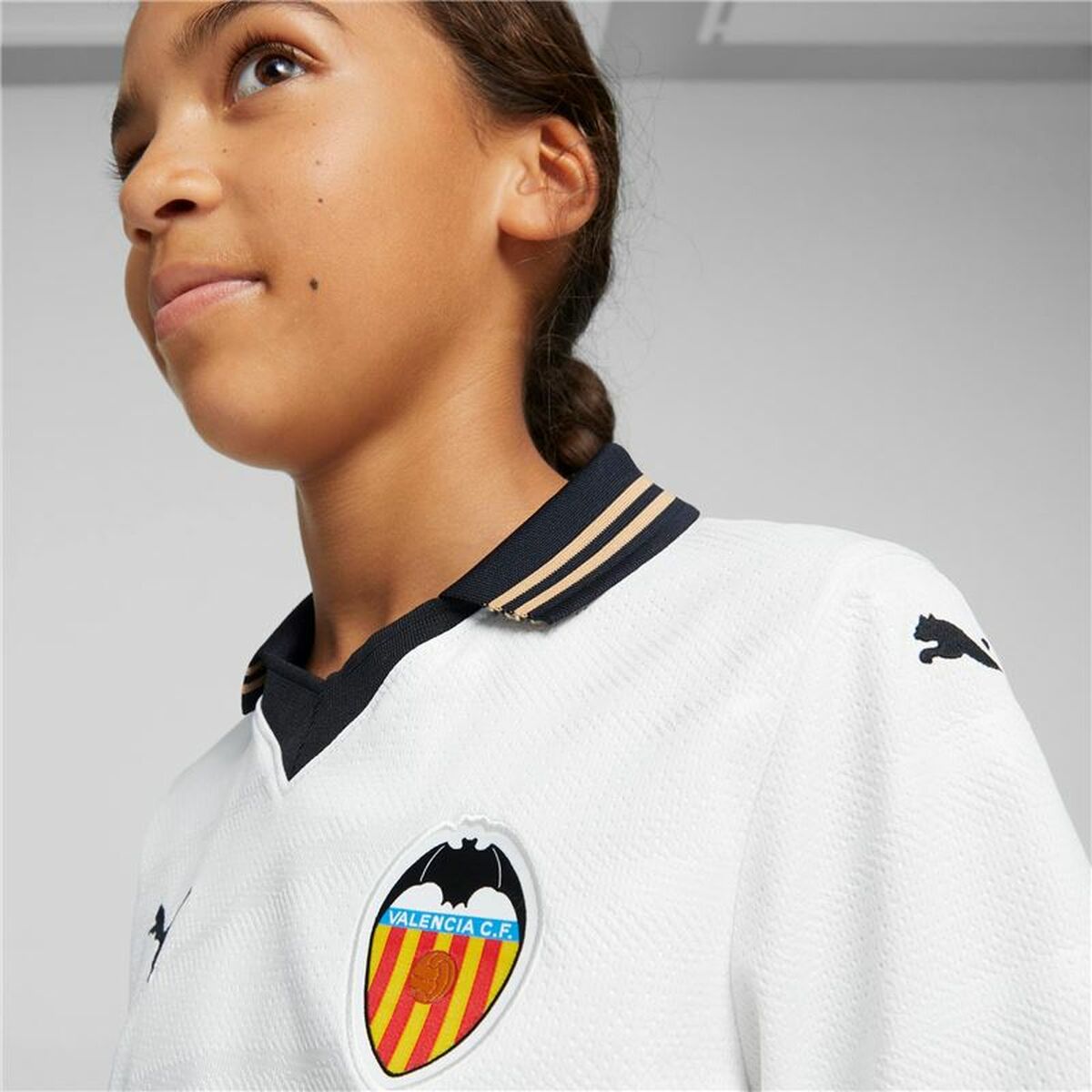 Children’s Short Sleeved Football Shirt Puma Valencia.C.F White