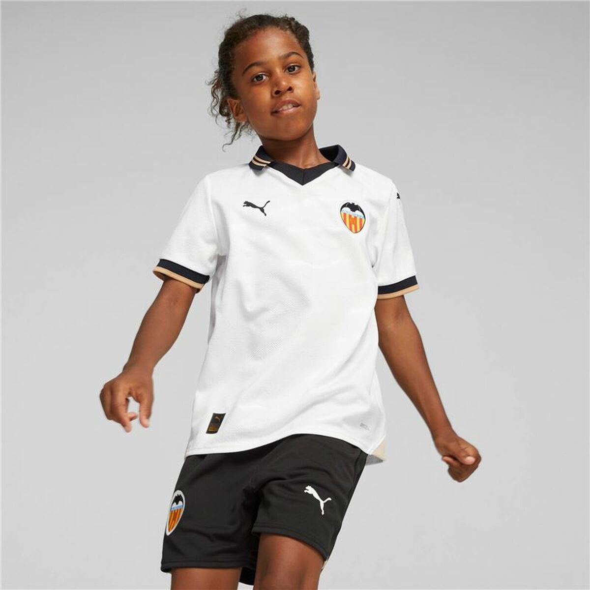 Children’s Short Sleeved Football Shirt Puma Valencia.C.F White