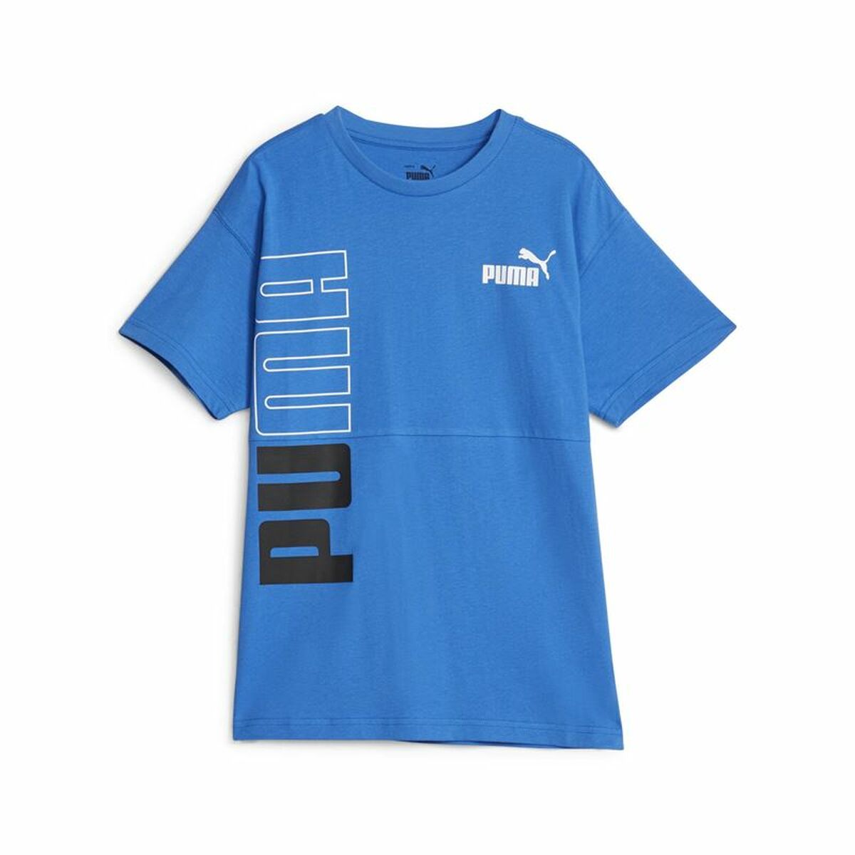 Child’s Short Sleeve T-Shirt Puma Power Colorblock Blue Child’s Short Sleeve T-Shirt Puma Power Colorblock Blue