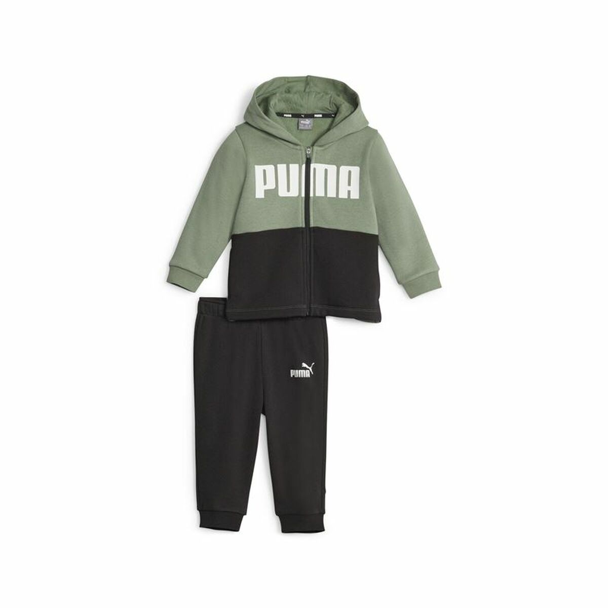 Baby’s Tracksuit Puma Minicats Colorblockk Black Green Baby’s Tracksuit Puma Minicats Colorblockk Black Green