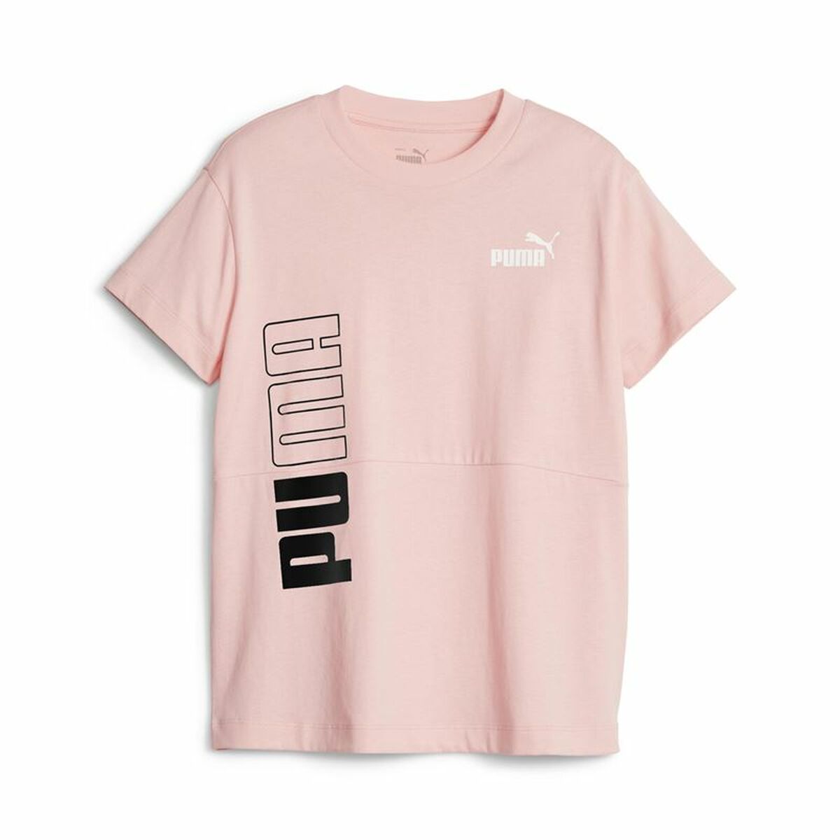 Child’s Short Sleeve T-Shirt Puma Power Colorblock Salmon