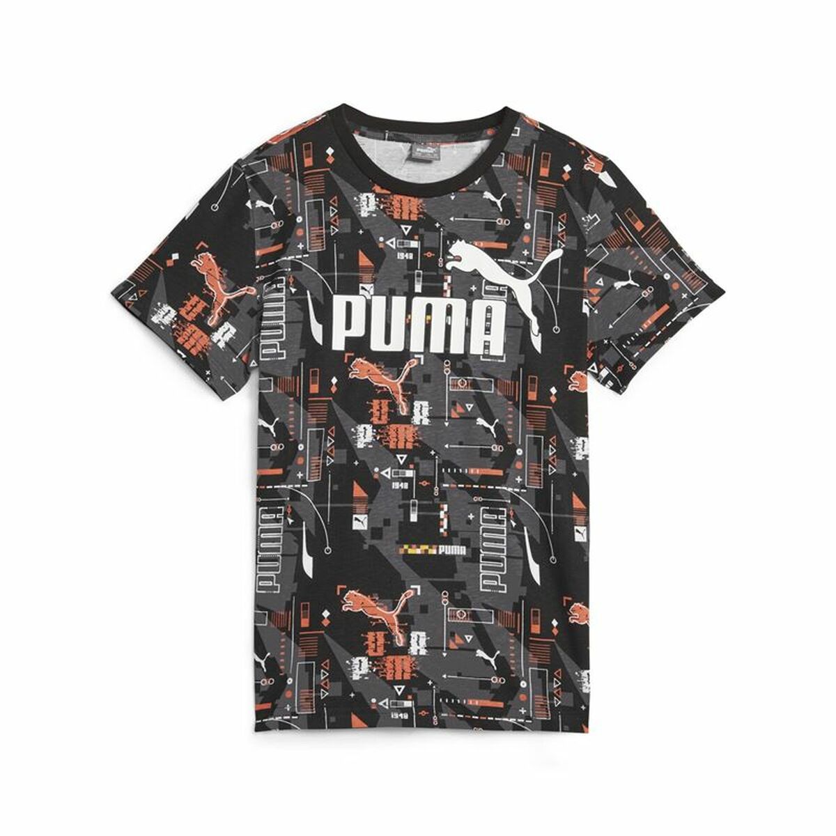 Child’s Short Sleeve T-Shirt Puma Ess+ Futureverse Aop Black