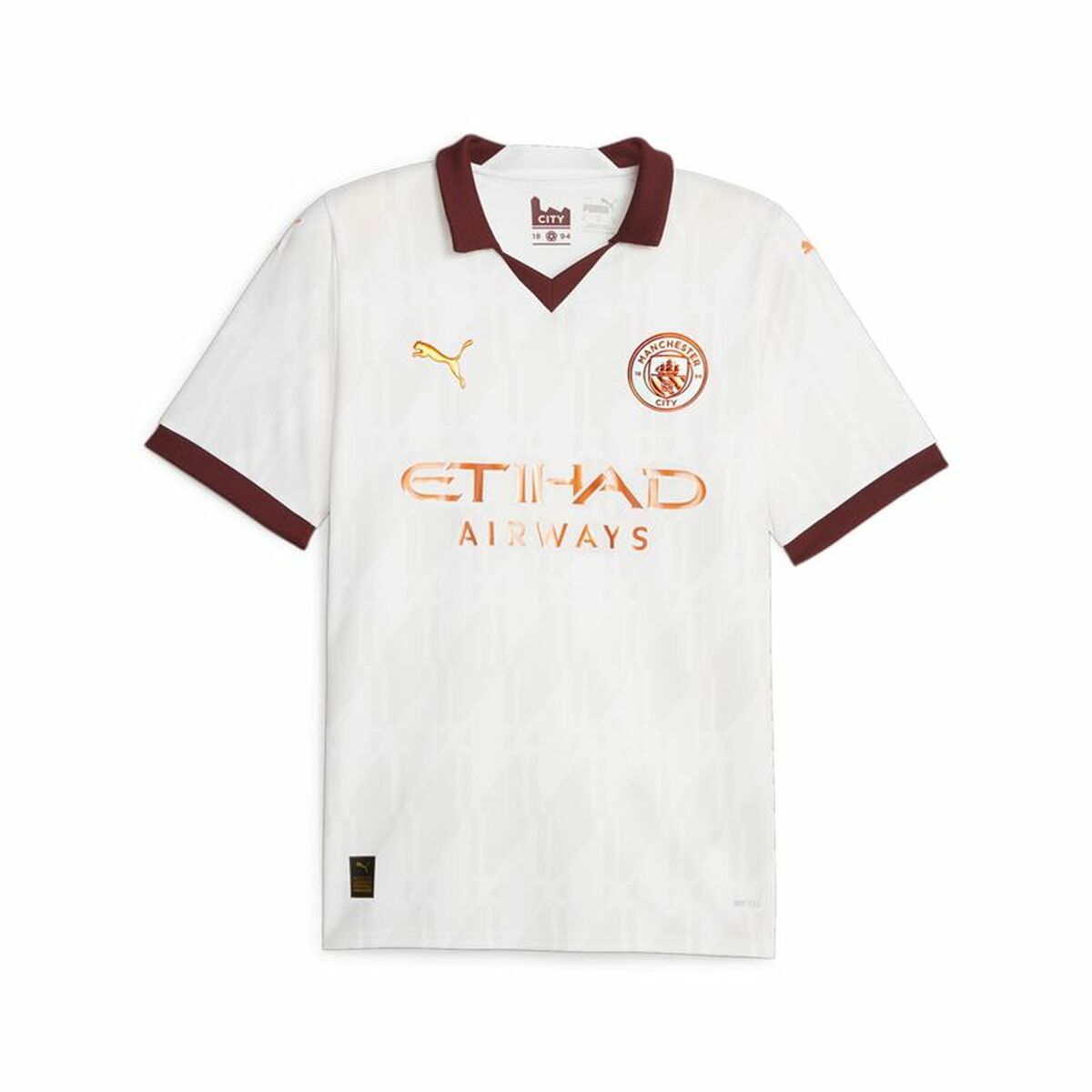 Men’s Short-sleeved Football Shirt Puma Manchester City Away White Men’s Short-sleeved Football Shirt Puma Manchester City Away White