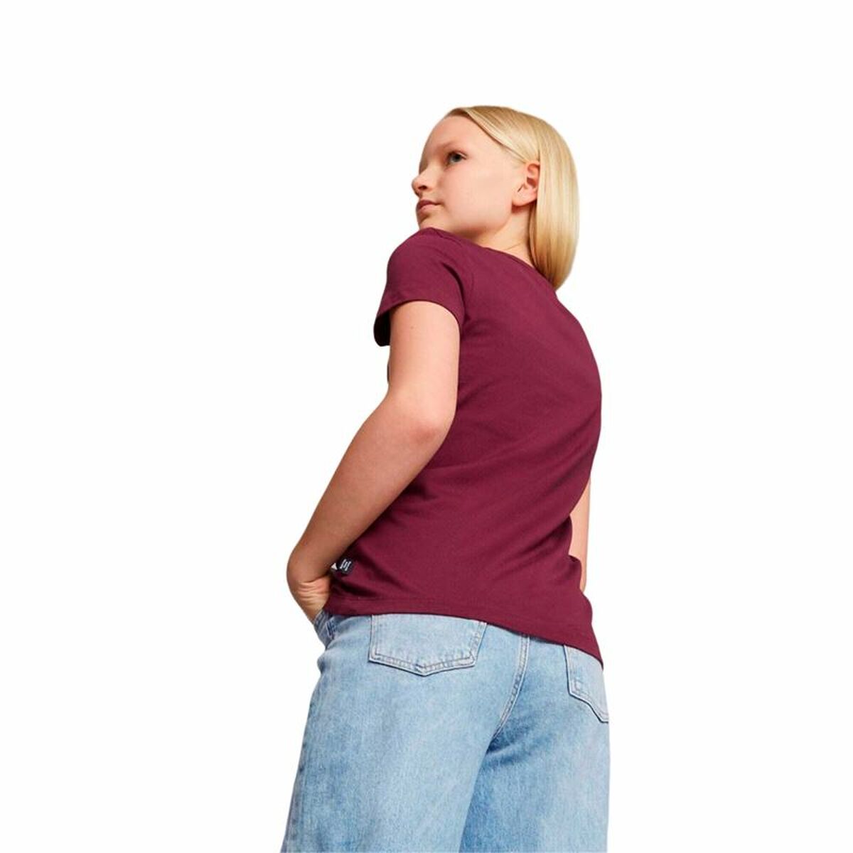 Child’s Short Sleeve T-Shirt Puma Ess Logo Maroon