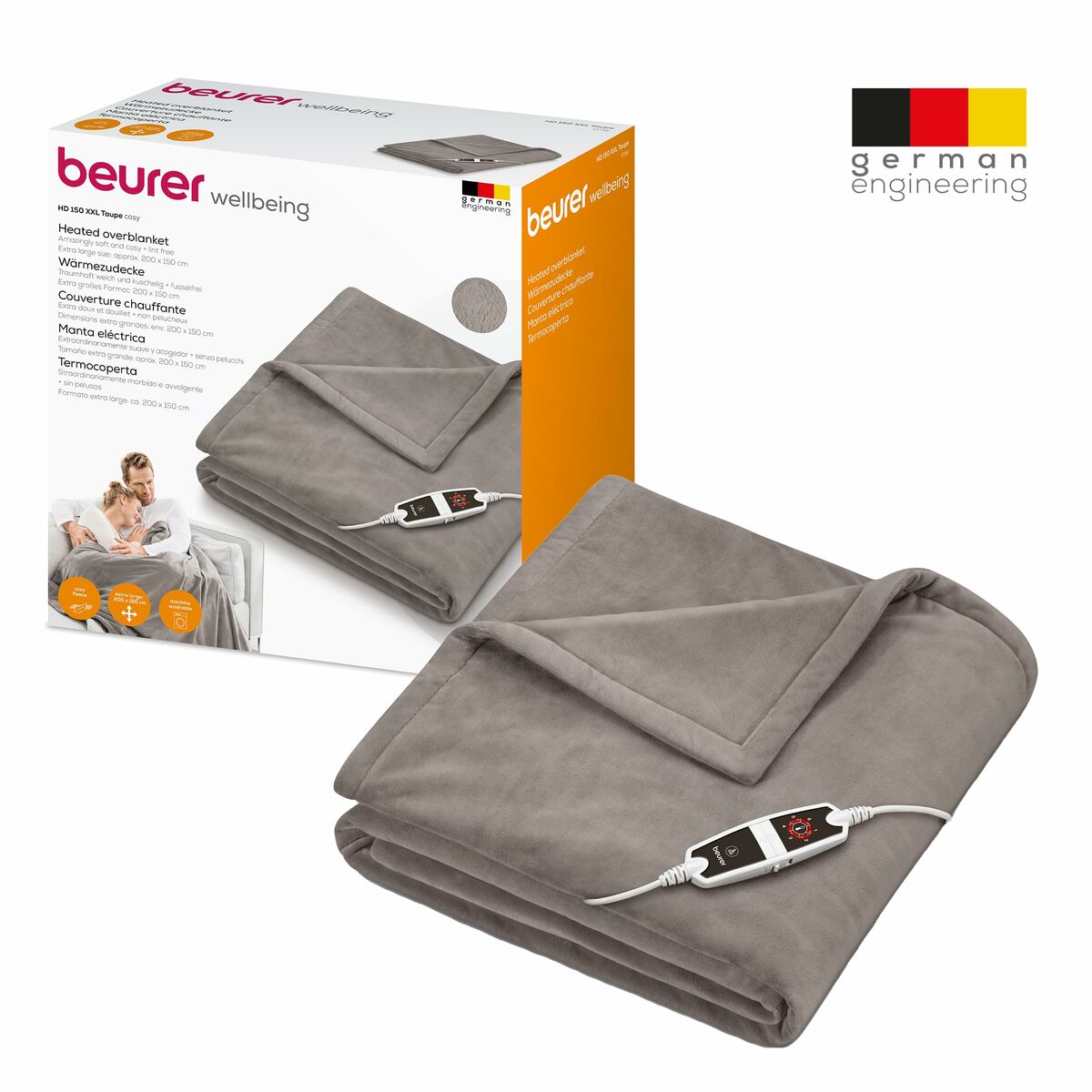 Electric Blanket Beurer HD150XXL 200 x 150 cm Taupe Polyester