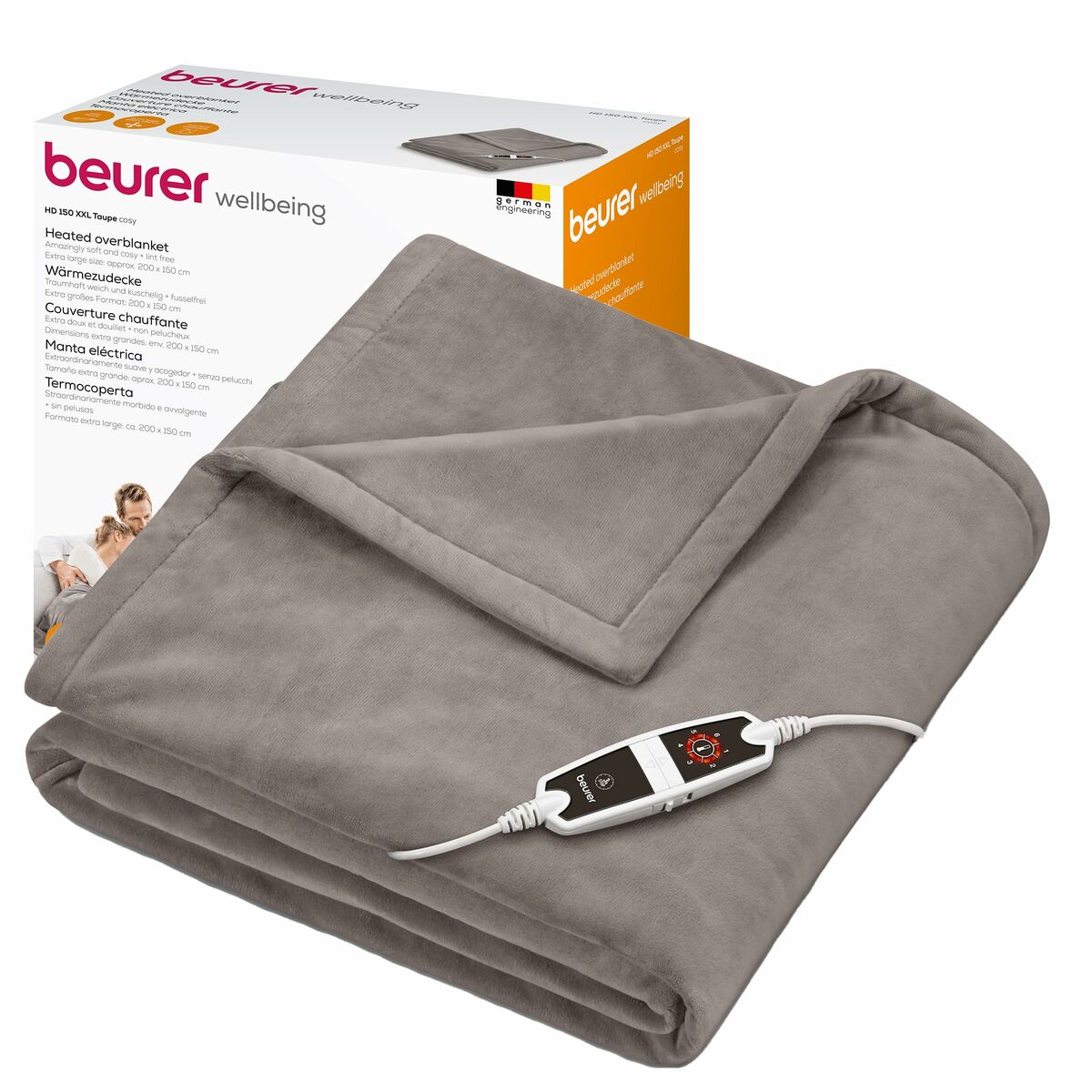 Electric Blanket Beurer HD150XXL 200 x 150 cm Taupe Polyester Electric Blanket Beurer HD150XXL 200 x 150 cm Taupe Polyester