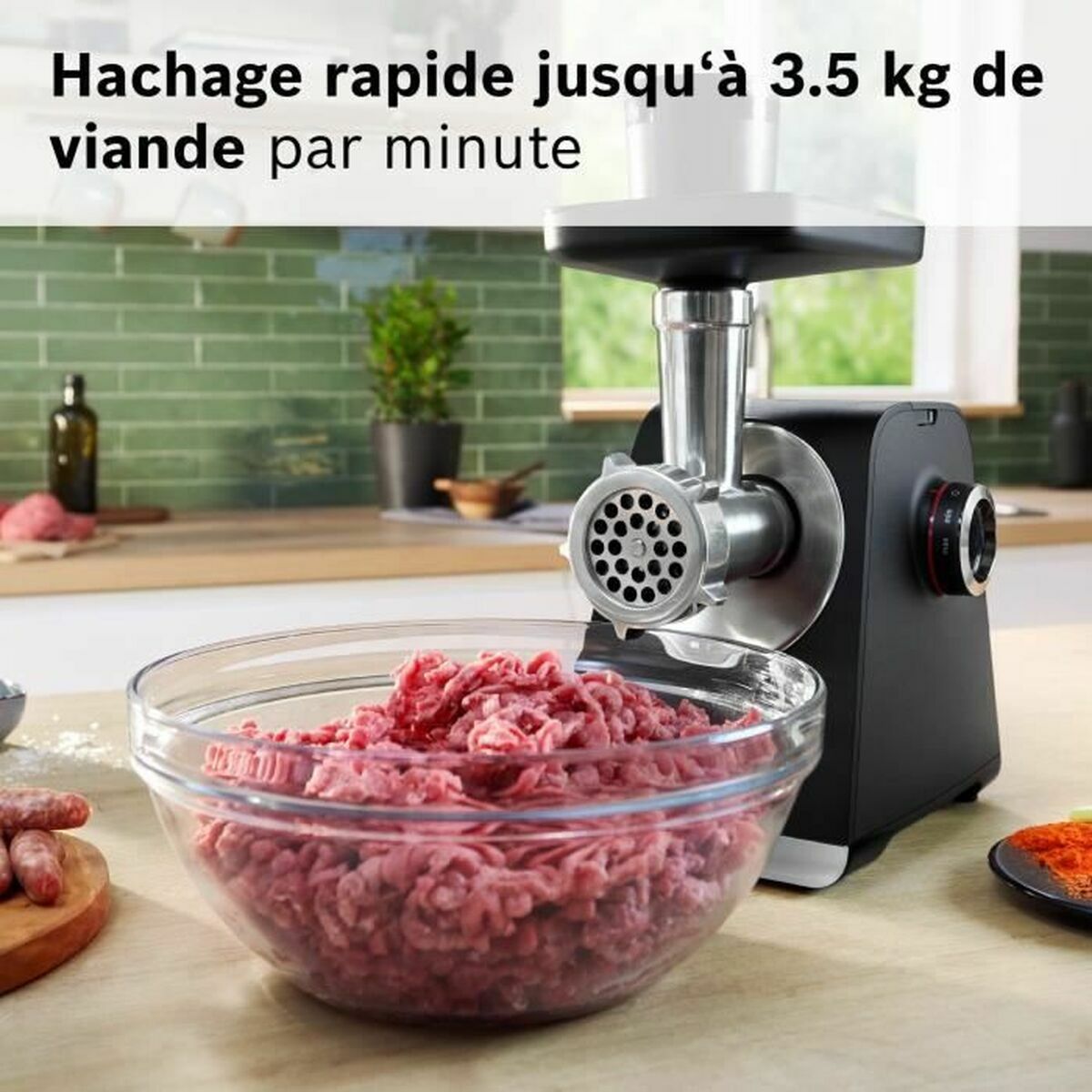 Mincer BOSCH MFWS660B Black Metal Stainless steel Plastic 500 W