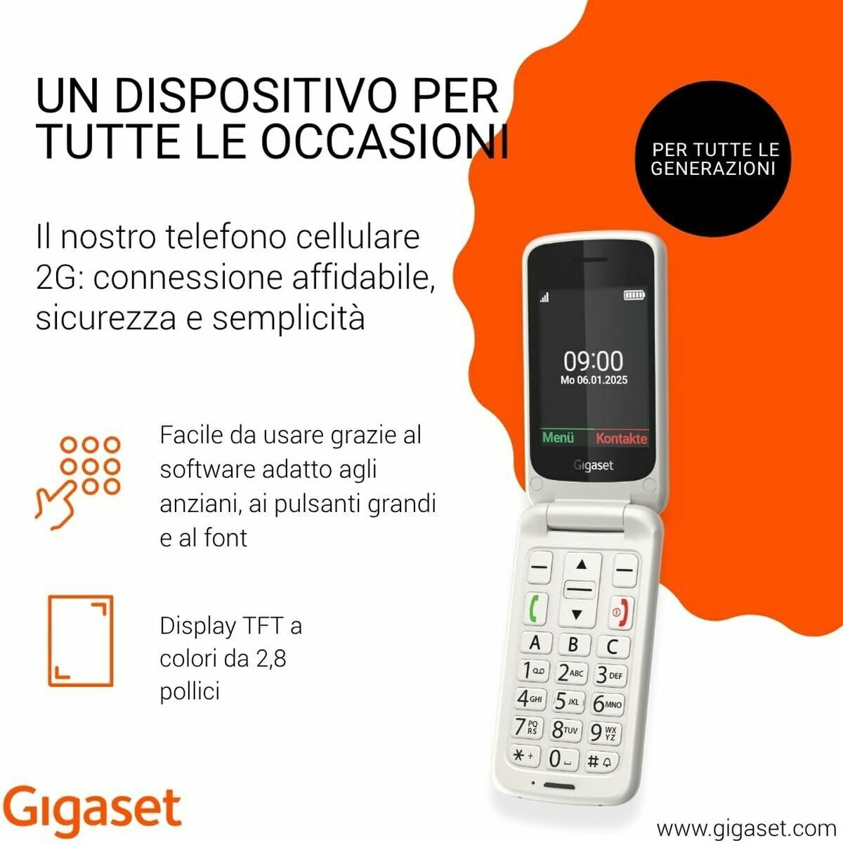 Smartphone Gigaset GL595 2,8″ White