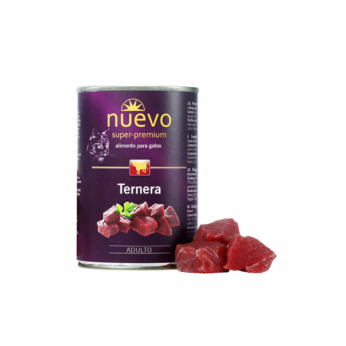 Cat food Nuevo Veal 2 Kg 400 gr Cat food Nuevo Veal 2 Kg 400 gr