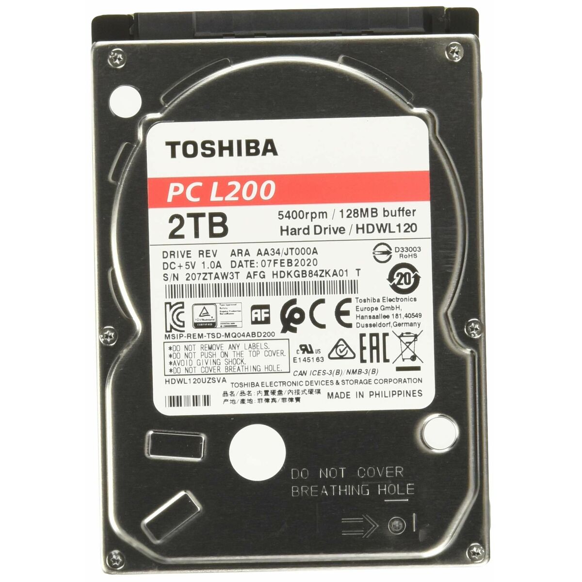 Hard Drive Toshiba HDKGB91ZKA01T 2,5″ 2 TB