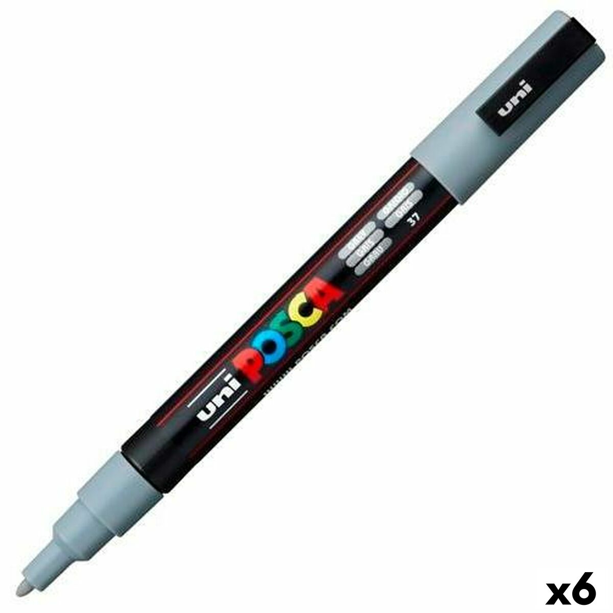Marker pen/felt-tip pen POSCA PC-3M Grey (6 Units) Marker pen/felt-tip pen POSCA PC-3M Grey (6 Units)