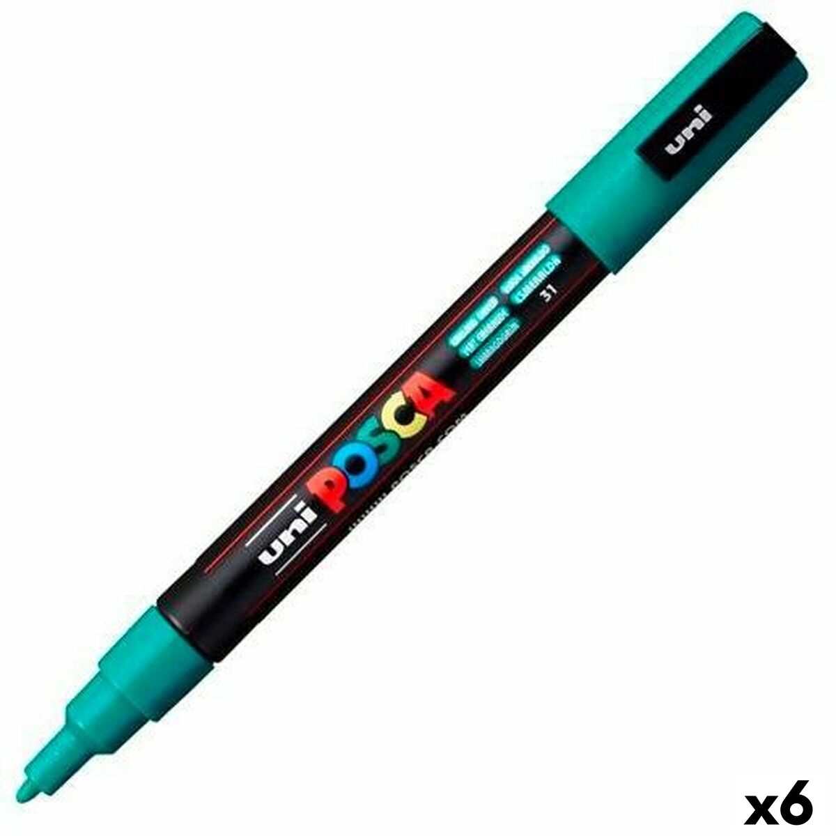 Marker pen/felt-tip pen POSCA PC-3M Emerald Green (6 Units) Marker pen/felt-tip pen POSCA PC-3M Emerald Green (6 Units)