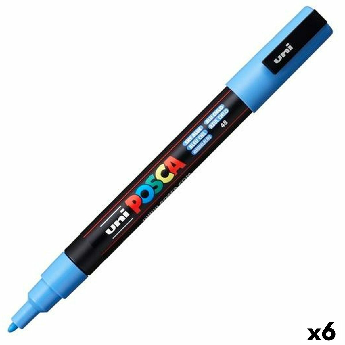 Marker pen/felt-tip pen POSCA PC-3M Sky blue (6 Units) Marker pen/felt-tip pen POSCA PC-3M Sky blue (6 Units)