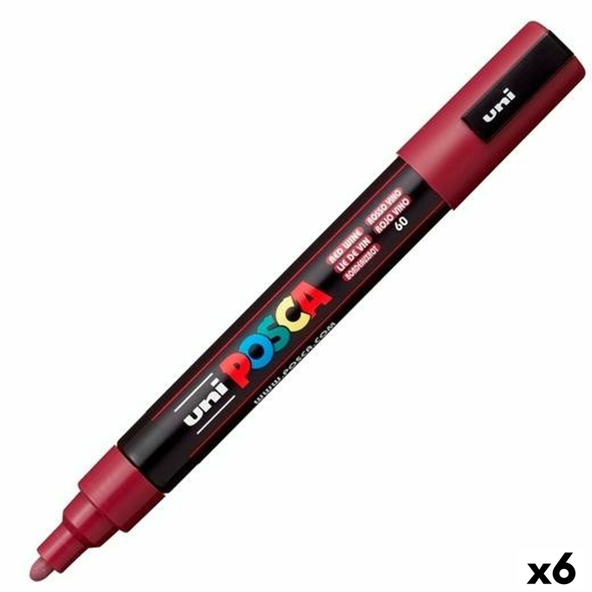 Acrylic paint marker POSCA PC-3M Red Wine 0,9-1,3 mm (6 Units) Acrylic paint marker POSCA PC-3M Red Wine 0,9-1,3 mm (6 Units)