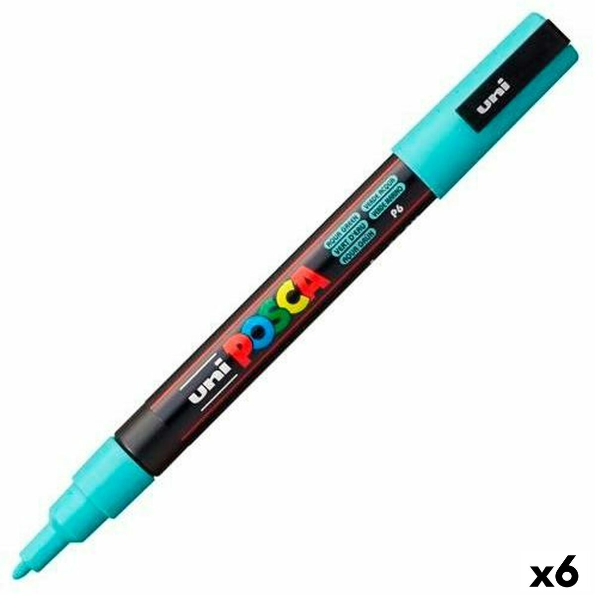 Marker pen/felt-tip pen POSCA PC-3M Turquoise Green (6 Units) Marker pen/felt-tip pen POSCA PC-3M Turquoise Green (6 Units)