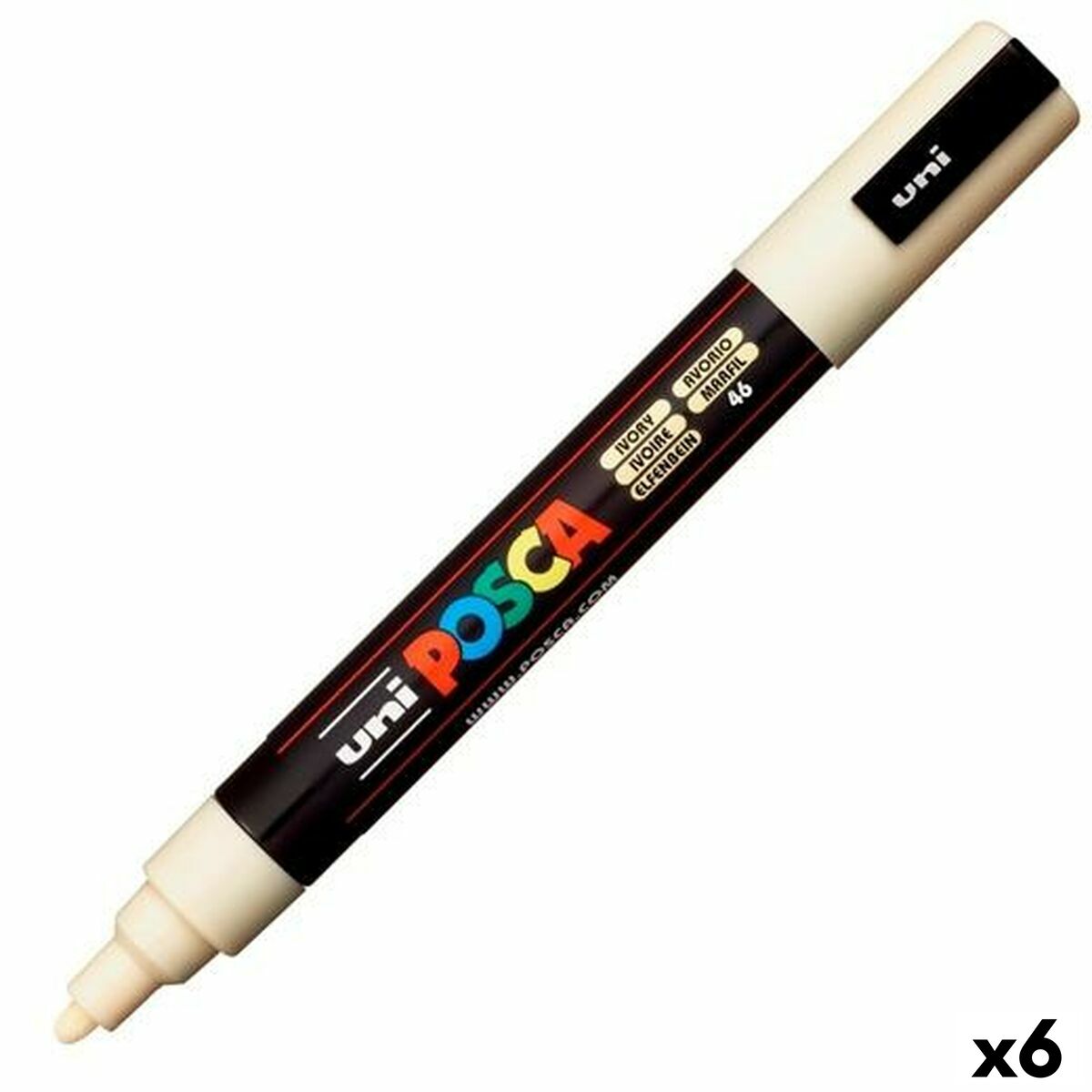 Felt-tip pens POSCA PC-5M Ivory (6 Pieces) (6 Units) Felt-tip pens POSCA PC-5M Ivory (6 Pieces) (6 Units)