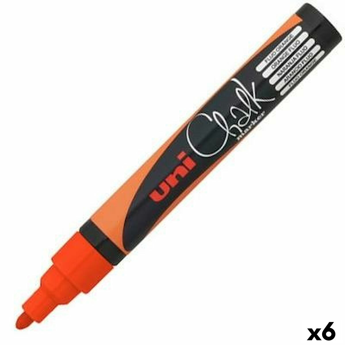 Liquid chalk marker Uni-Ball PWE-5M Fluor Orange (6 Units) Liquid chalk marker Uni-Ball PWE-5M Fluor Orange (6 Units)