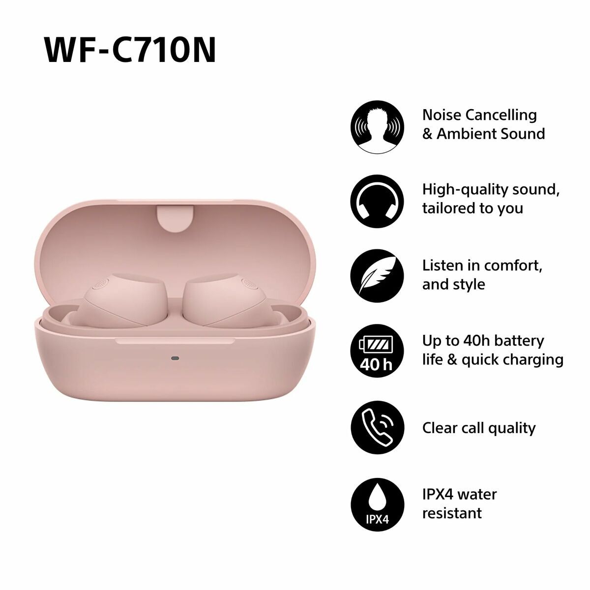 Headphones Sony WF-C710NP Pink