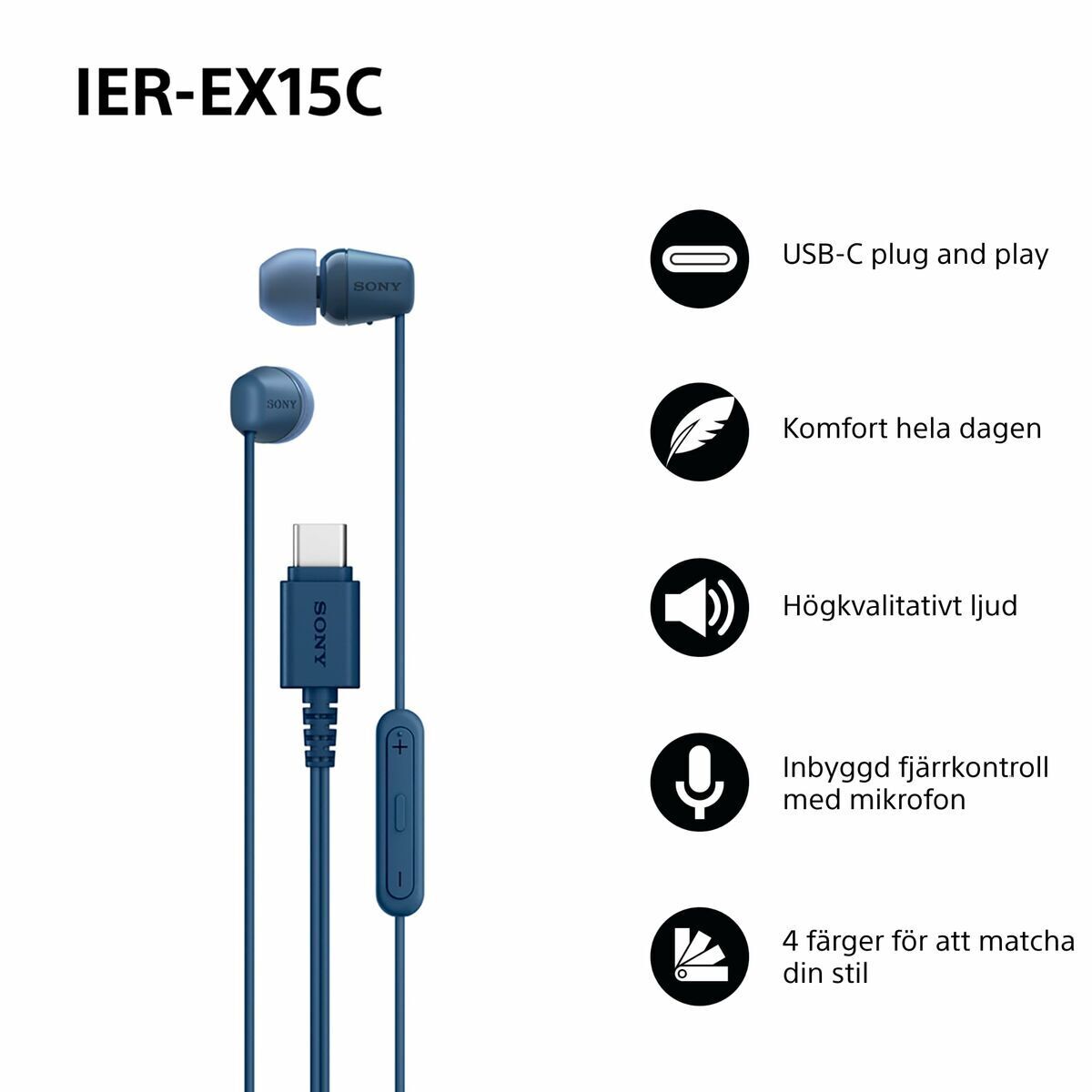 Headphones Sony IEREX15CL Blue