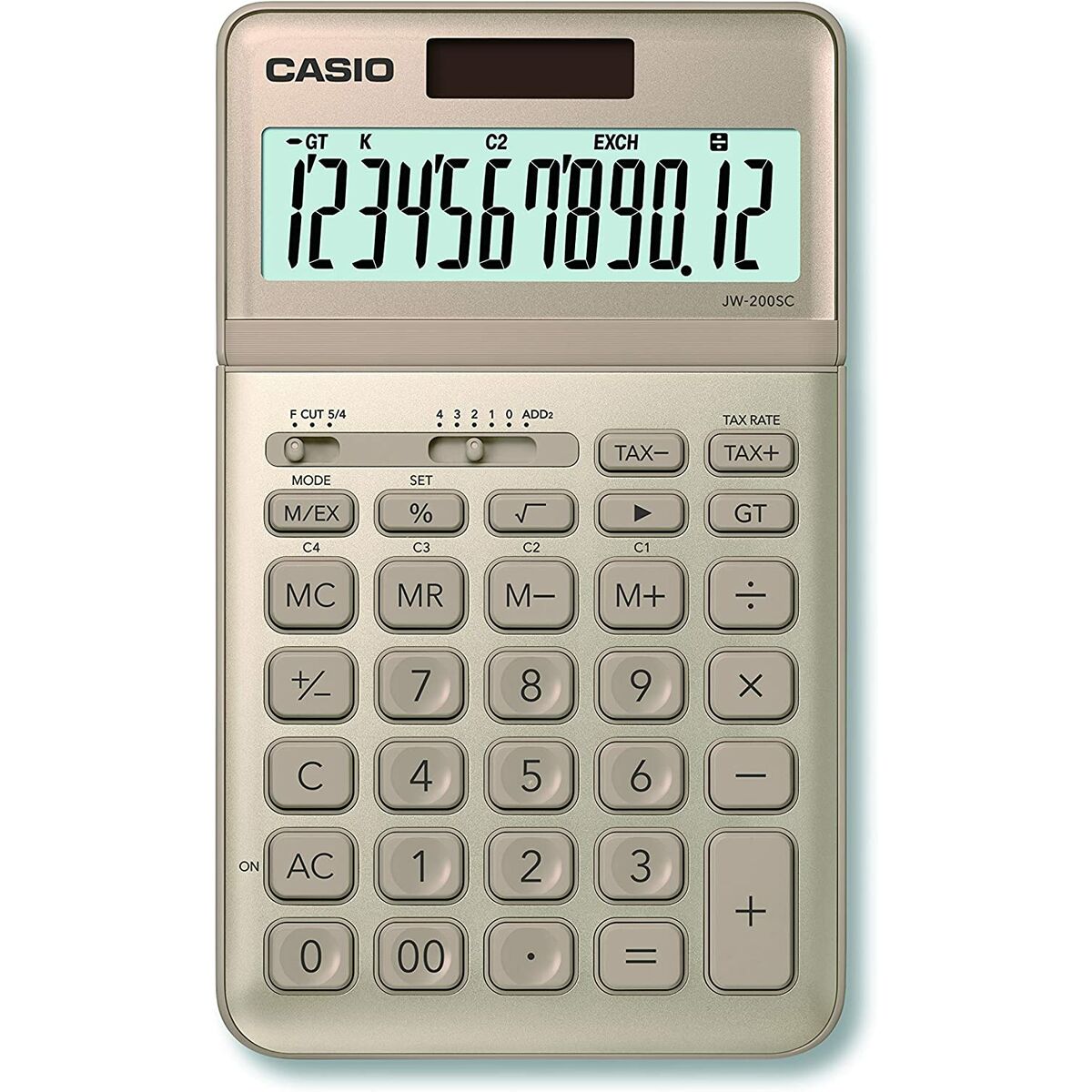Calculator Casio JW-200SC-GD Golden Plastic Calculator Casio JW-200SC-GD Golden Plastic