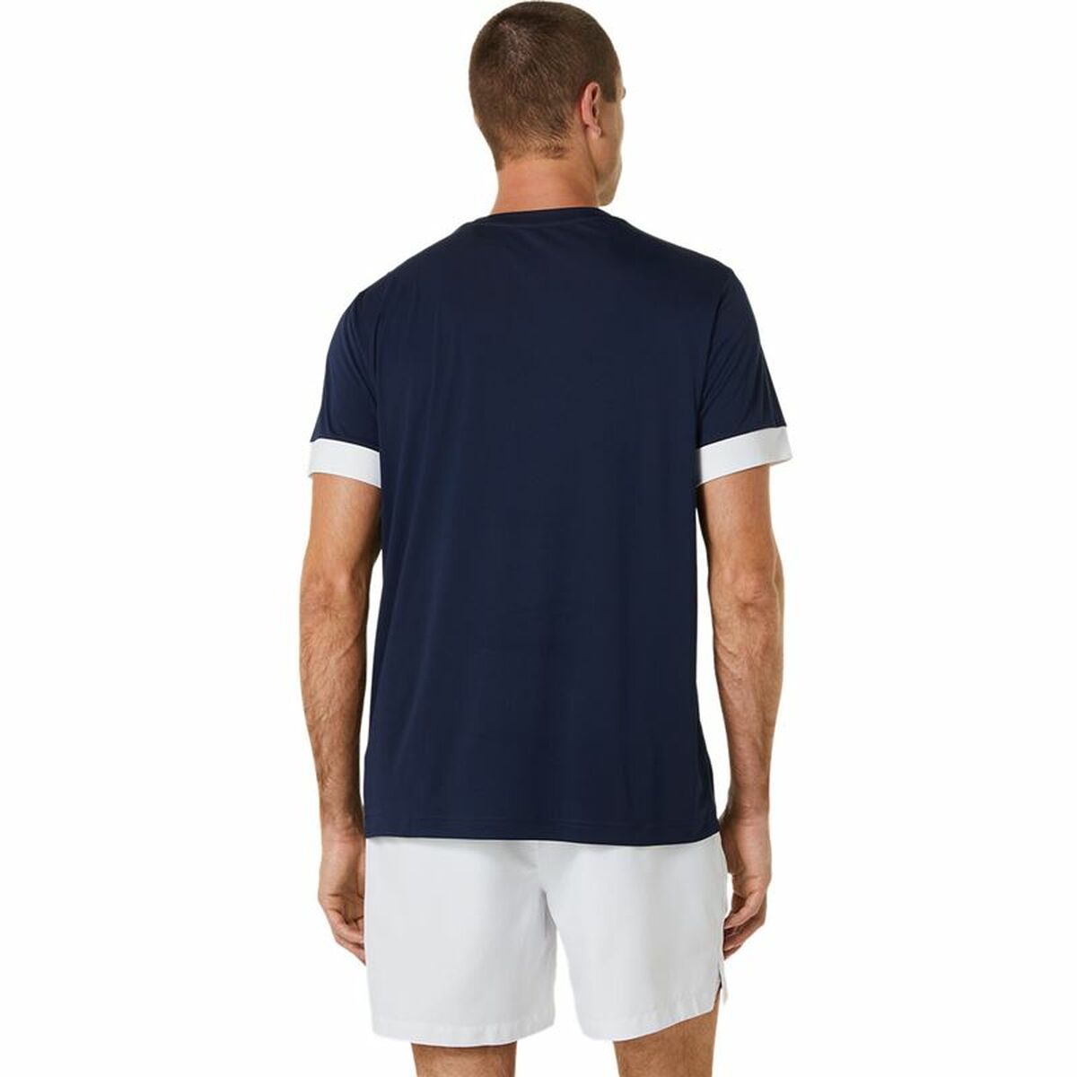 Short-sleeve Sports T-shirt Asics Court Navy Blue Tennis
