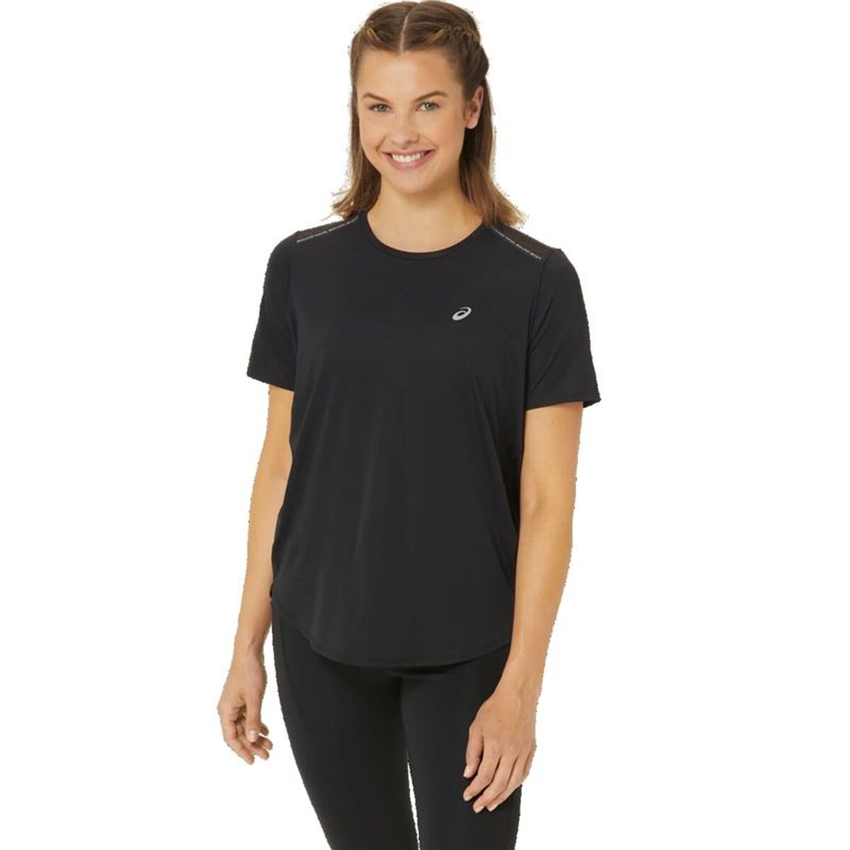 Women’s Short Sleeve T-Shirt Asics Road Black Women’s Short Sleeve T-Shirt Asics Road Black