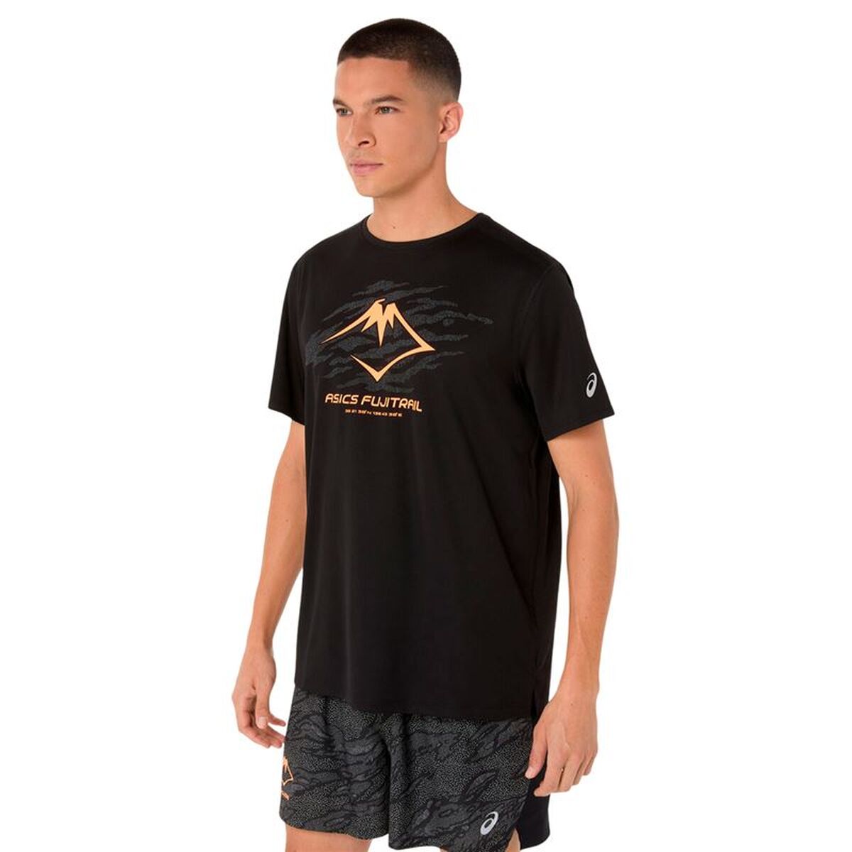 Men’s Short Sleeve T-Shirt Asics Fujitrail Logo Black Men’s Short Sleeve T-Shirt Asics Fujitrail Logo Black