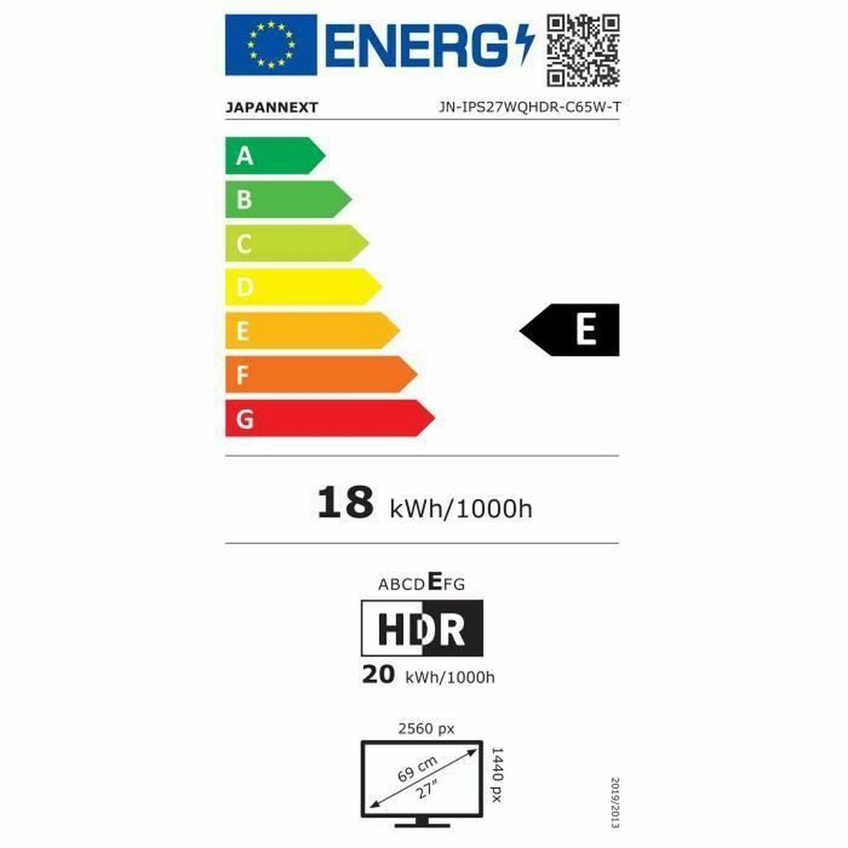 Monitor Japannext JN-IPS27WQHDR-C65W WQHD 27″