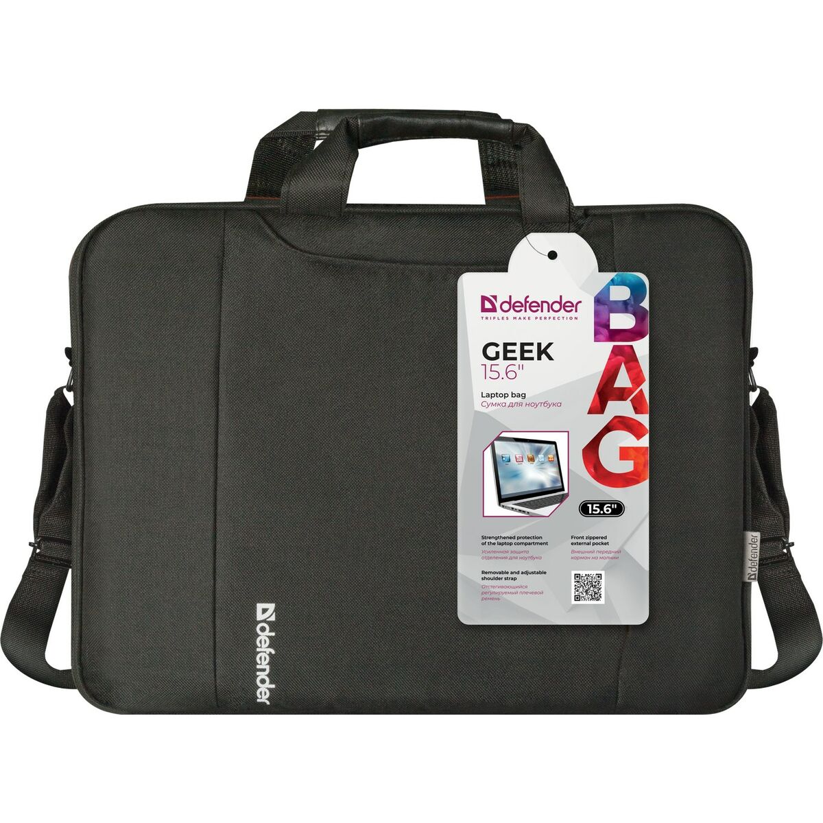 Laptop Case Defender Geek Black Monochrome 15,6”