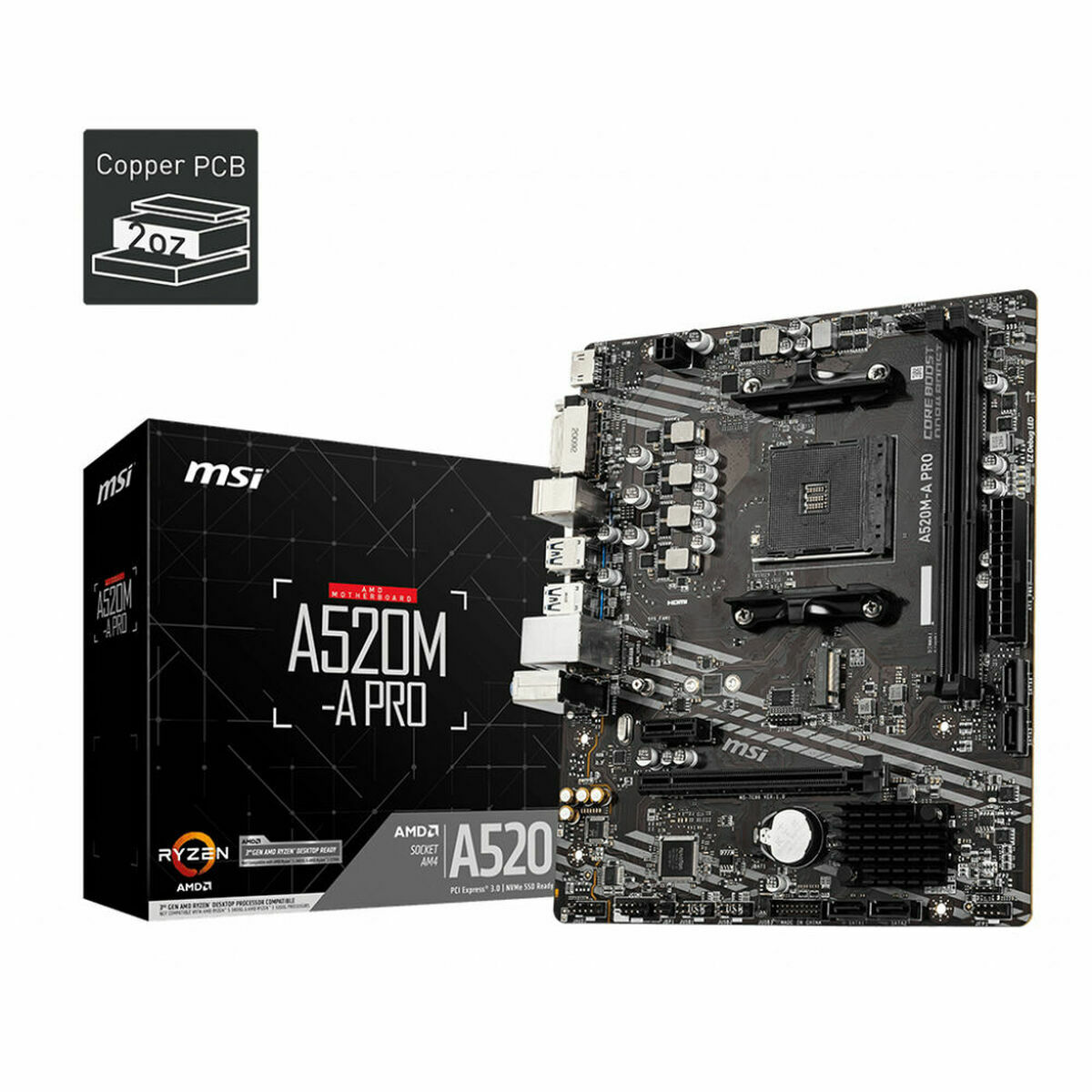 Motherboard MSI A520M-A PRO mATX AM4 AMD AM4