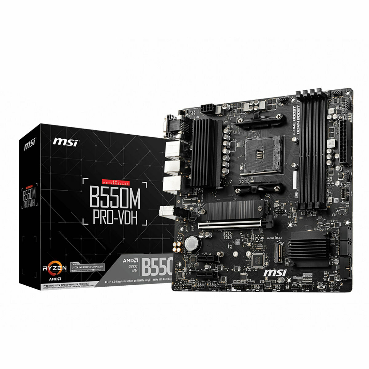 Motherboard MSI B550M PRO-VDH AMD B550 AMD AMD AM4 Motherboard MSI B550M PRO-VDH AMD B550 AMD AMD AM4