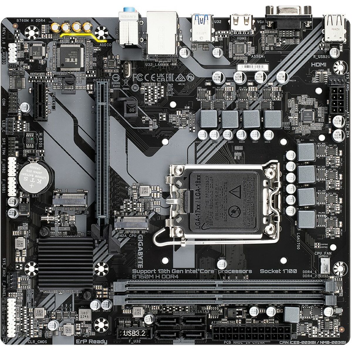 Motherboard Gigabyte B760M H 1700 MATX INTEL B760 EXPRESS LGA 1700