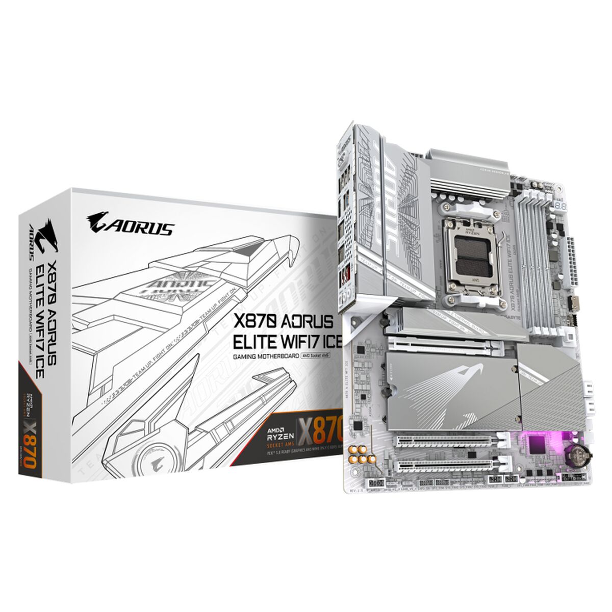 Motherboard Gigabyte X870 AORUS ELITE WF7 ICE AMD X870 AMD AM5 Motherboard Gigabyte X870 AORUS ELITE WF7 ICE AMD X870 AMD AM5