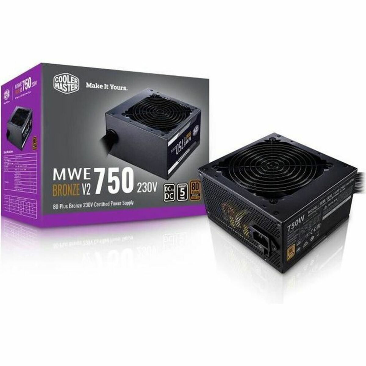 Power supply Cooler Master MPE-7501-ACABW-BEU 750 W 750 W ATX 80 Plus Bronze Power supply Cooler Master MPE-7501-ACABW-BEU 750 W 750 W ATX 80 Plus Bronze