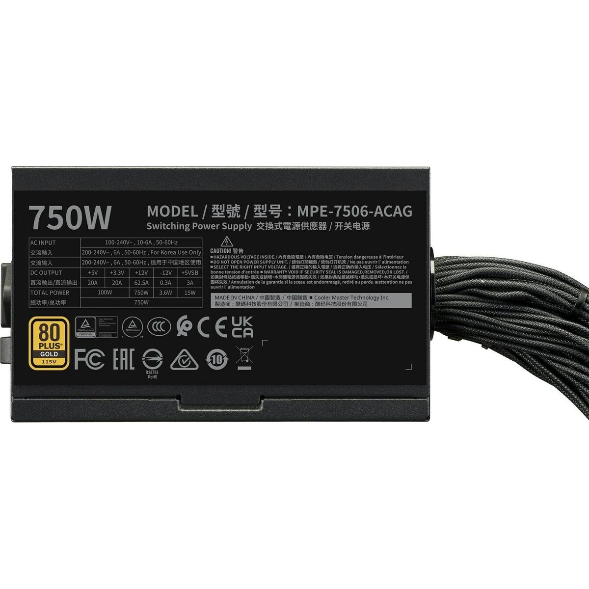 Power supply Cooler Master MPE-7506-ACAG-BEU 750 W 80 Plus Gold