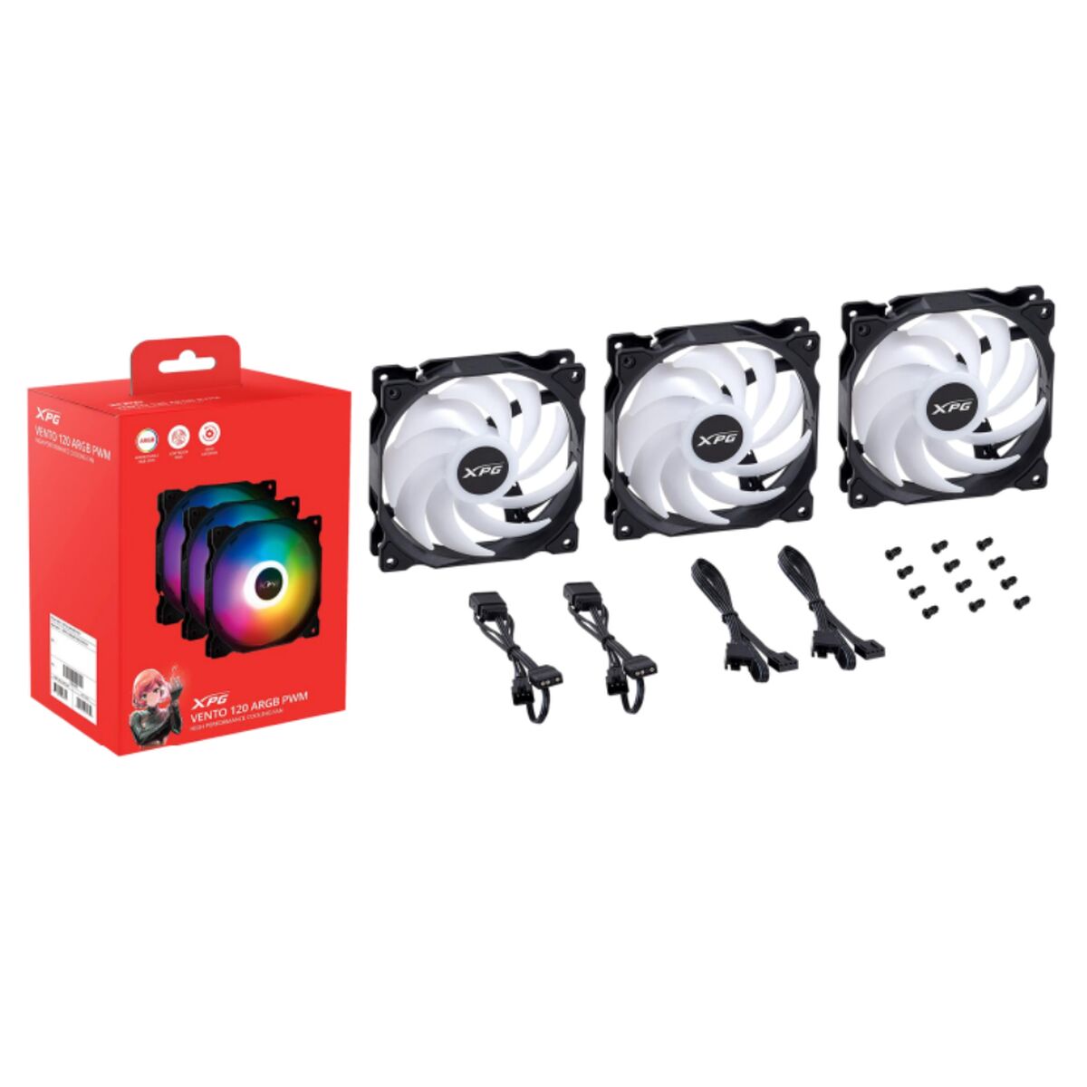 Box Ventilator XPG VENTO 120 ARGB PWM Ø 12 cm (3 Units) Box Ventilator XPG VENTO 120 ARGB PWM Ø 12 cm (3 Units)