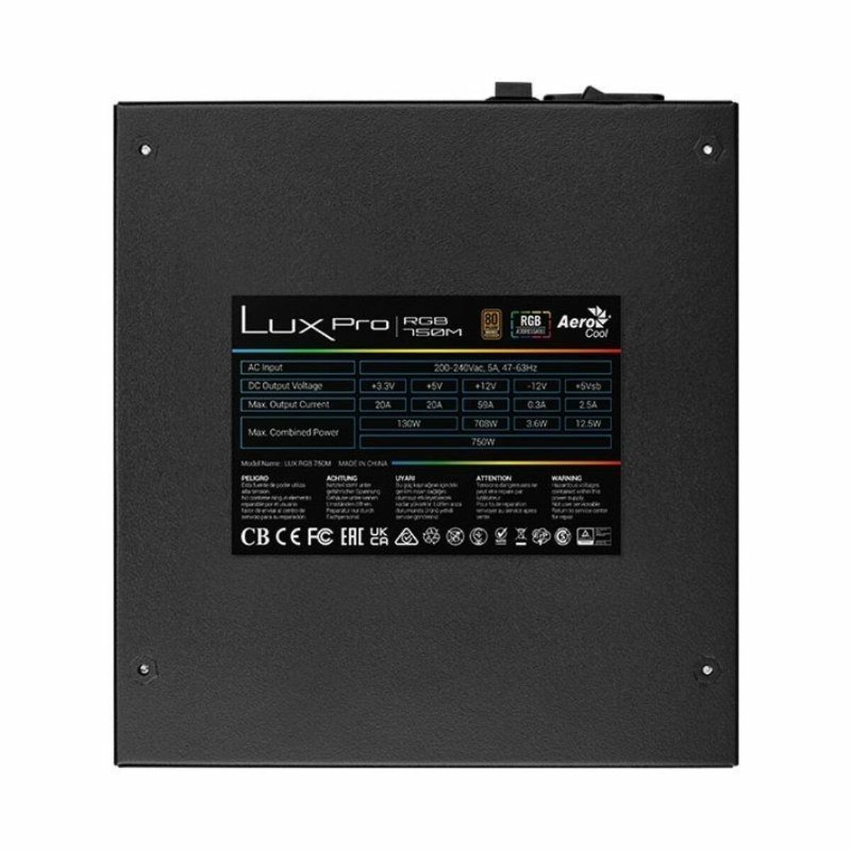 Power supply Aerocool LUXPRORGB750M ATX 750 W 80 Plus Bronze