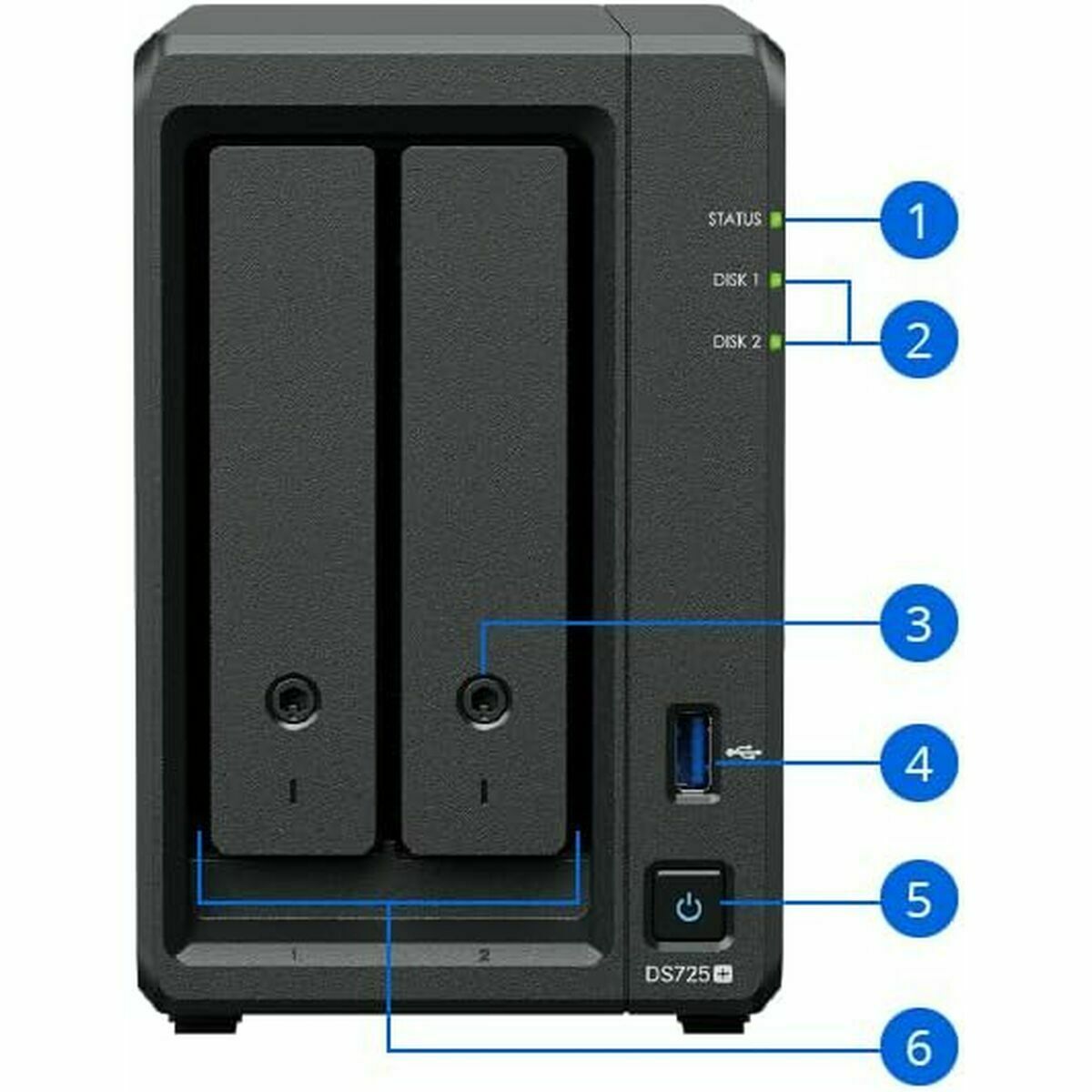 NAS Network Storage Synology DS725+ Black AMD Ryzen R1600
