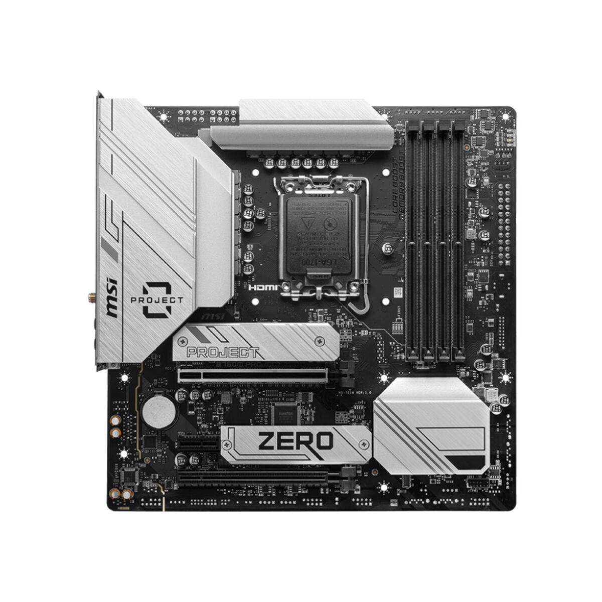 Motherboard MSI B760M PROJECT ZERO LGA 1700 Intel B760 Motherboard MSI B760M PROJECT ZERO LGA 1700 Intel B760